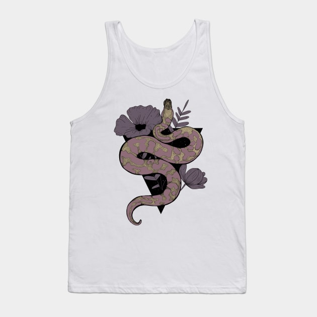 Floral snake Tank Top by Jess Adams